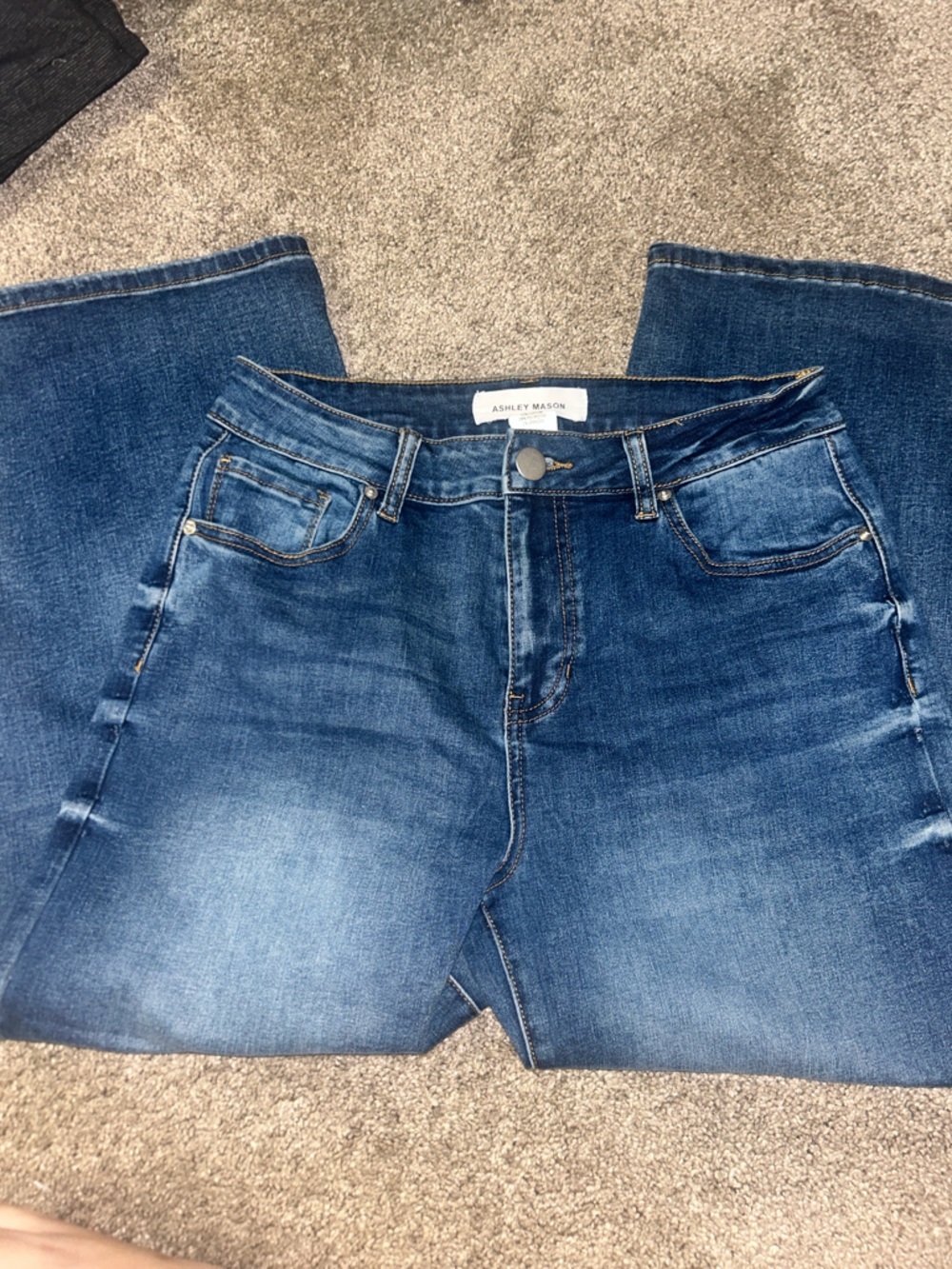 Ashley Mason Mid-Blue Skinny Ankle Jeans